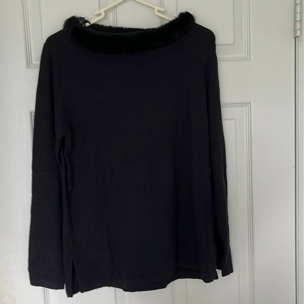 Black fur lined women’s sweater